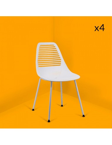 Alice  Lot de 4 chaises design blanc
