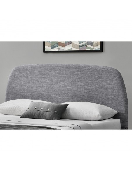 Lit Aurore gris clair avec pieds en bois 160x200 design